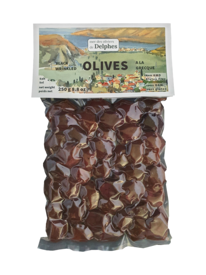Black wrinkled Olives 250 g in vacuum