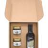 Gift Box: Extra virgin olive oil 250ml and 2 X 100g olive pastes - black and green