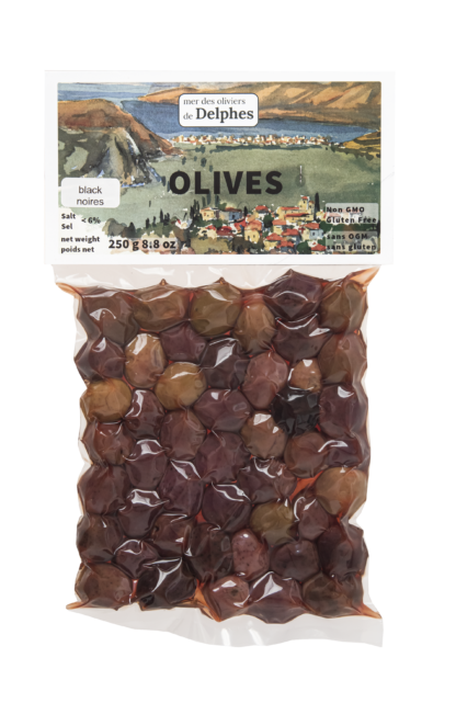 250g Black olives in vacuum
