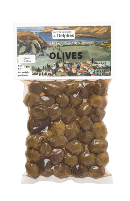 250g Green olives in vacuum